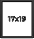 17x19 Shadow Box Frame Black | 1 Inch Deep Solid Wood Shadowbox Display Frame | UV Resistant Acrylic Plexiglass, Acid Free Backing, and Hanging Hardware | Dugan Picture Frame Style