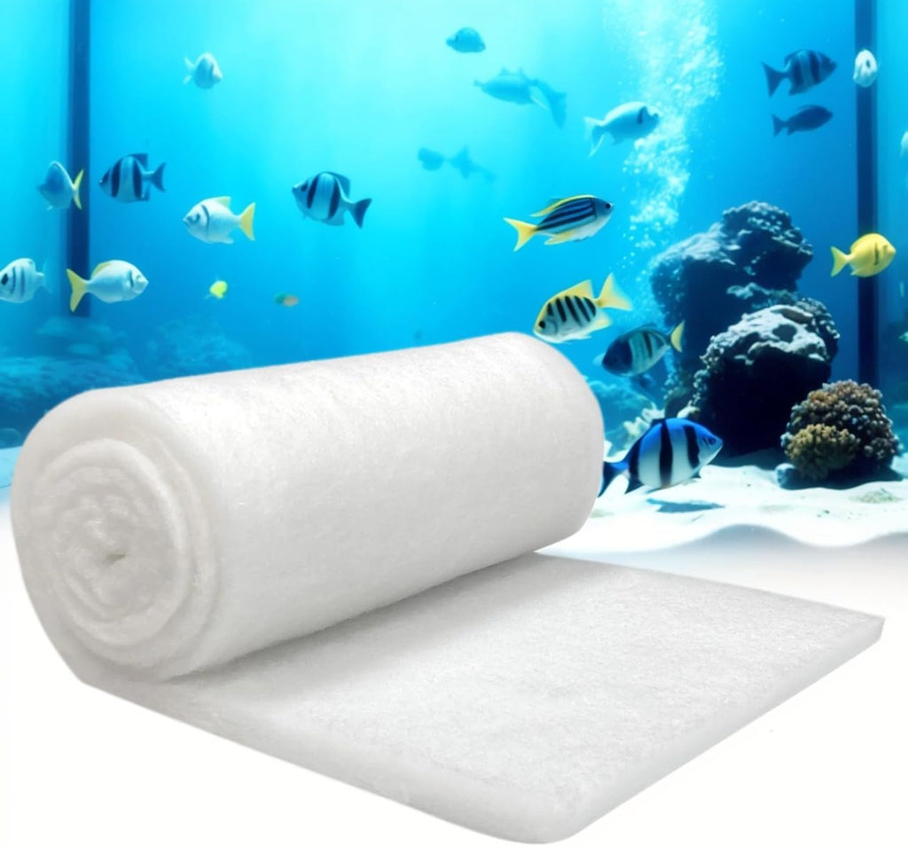 Aquarium Filter Floss 24"x36"x0.5" for Fish Tank Filters -Micro Fine Multi-Layer Aquarium Filter Pad-Filter Media Roll for Crystal Clear Water Cut to Size