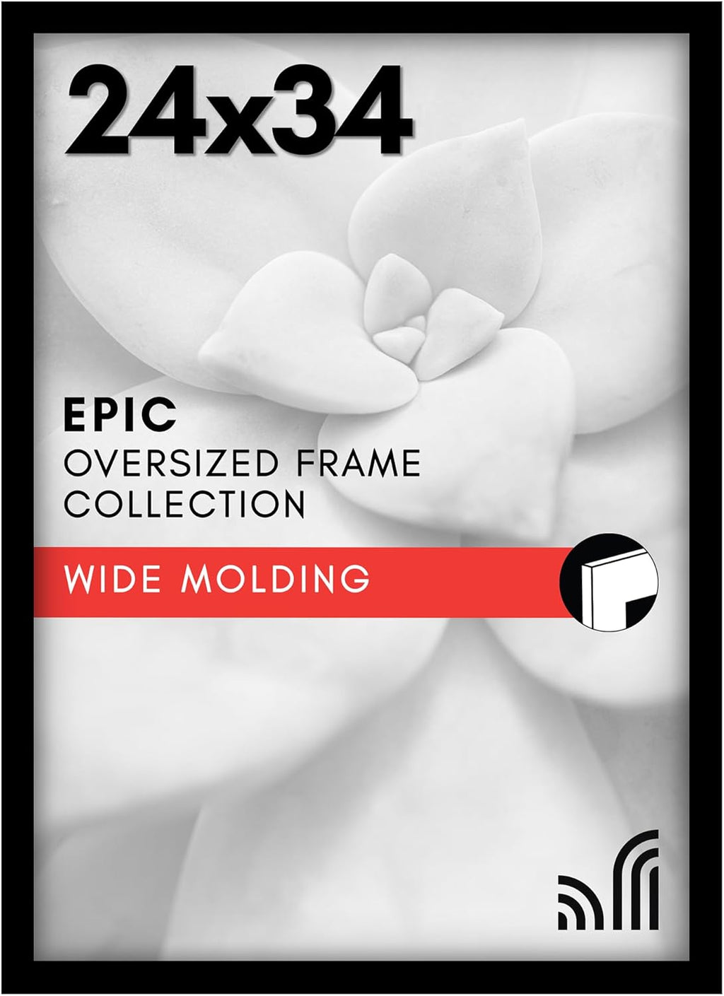 Americanflat 24x34 Poster Frame with Polished Plexiglass - Black Picture Frame - Wide Photo Frames Made of Engineered Wood for Vertical or Horizontal Wall Display - Epic Collection - Black