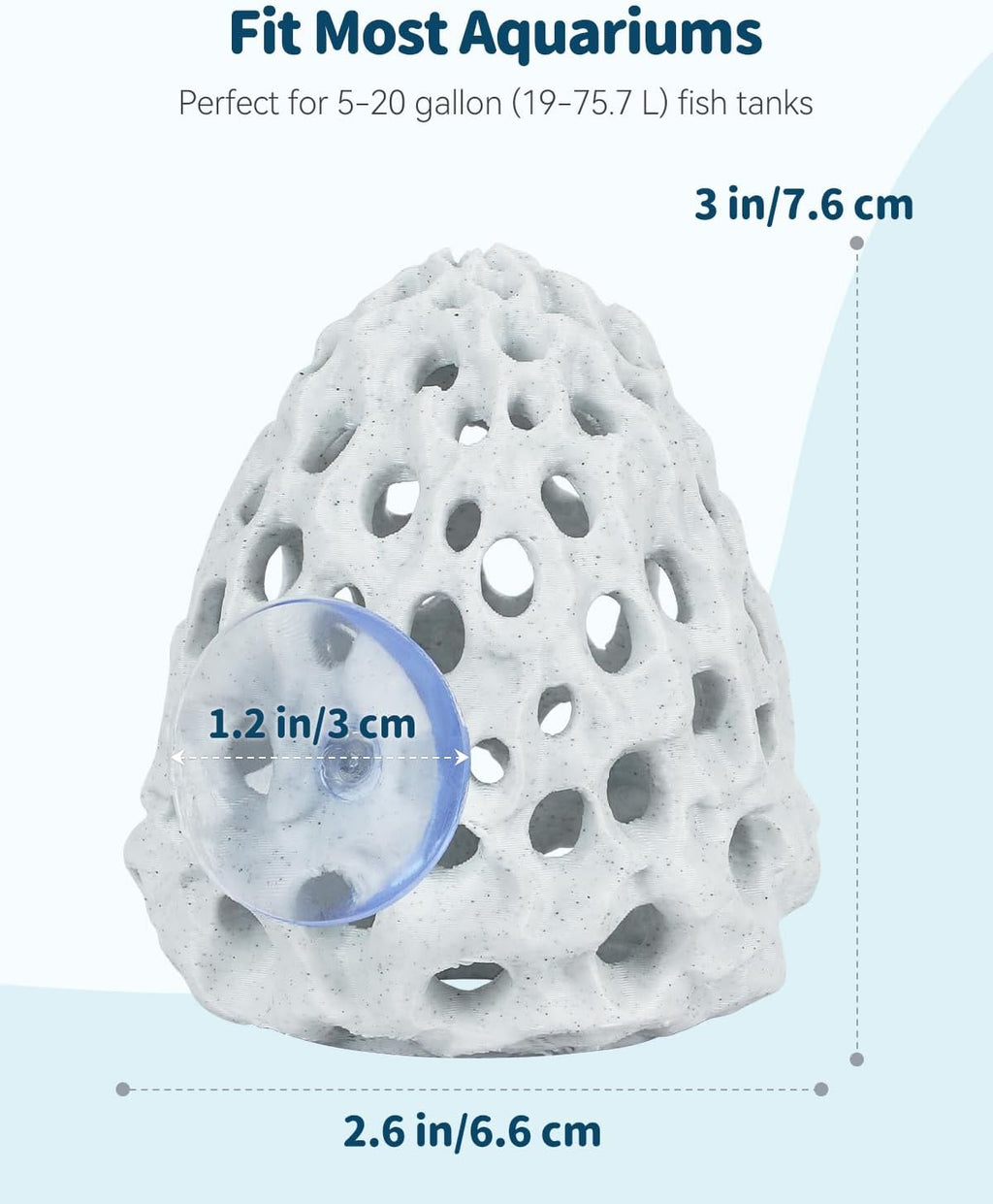 Uniclife Shrimp Cave, Shrimp Hides for Aquarium, Realistic Plastic Aquarium Coral Rock Decorations with Suction Cup, Betta Hideout Tank Accessories for Fish Tank Decor, Hiding & Resting