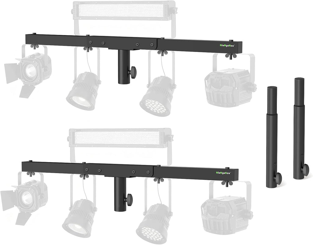 DJ Light Stand T-Bar Extension Cross Bar with 14.5" Extended Pole Mount for Par Light Stage Stand Tripod, Set of 2