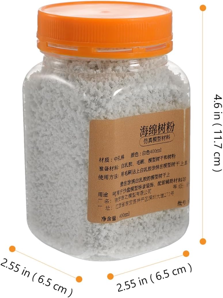 Gadpiparty 400ML DIY Sponge Tree Powder for Model Making White - Perfect for Miniature Landscape Decoration and Craft Projects