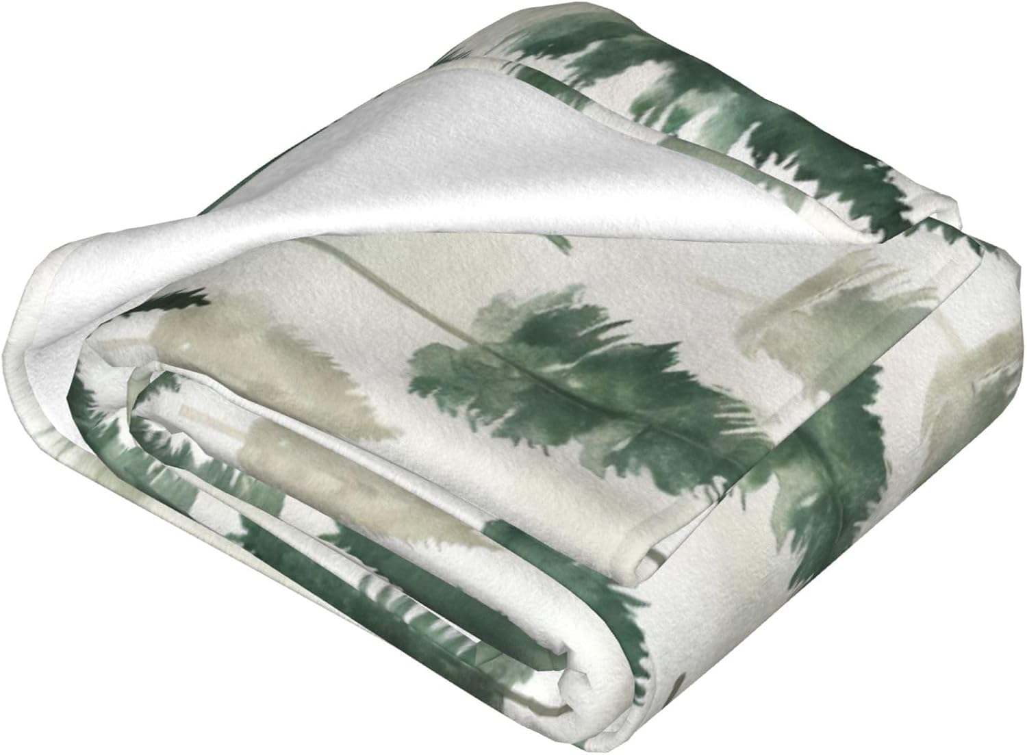 Pines Tree Pattern Throw Blanket Watercolor Green Throw Blankets Gifts for Couch Sofa Bed Stuff Cozy Plush Warm Flannel for Lover Men Women 40"x50"