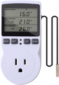 Thermostat Outlet Plug in Temperature Controller Heating Cooling Mode Timer for Fan Heater Greenhouse Home Brew Reptiles Incubate Aquatium