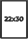 22x30 Shadow Box Frame Black | 1 Inch Deep Solid Wood Shadowbox Display Frame | UV Resistant Acrylic Plexiglass, Acid Free Backing, and Hanging Hardware | Dugan Picture Frame Style