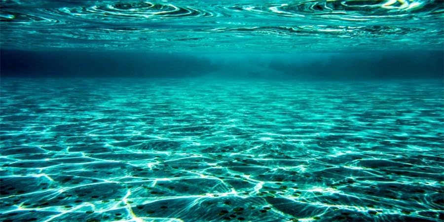 YongFoto Fish Tank Background 30x18 inch Turquoise Clear Water Ripple Lakebed Undersea Ocean Floor Underwater Seabed Polyester Backdrop Reptile Habitat Terrarium Aquarium Background