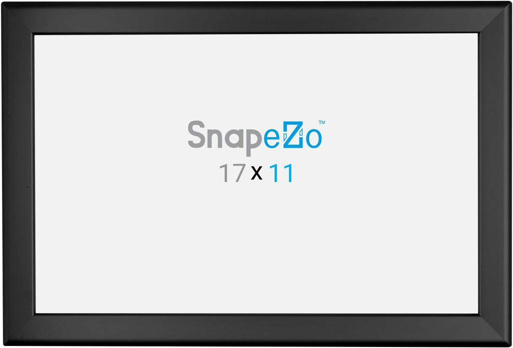SnapeZo Photo Frame 11x17, Black, 1.25 Inch Aluminum Profile, Front-Loading Snap Frame, Wall Mounting, Professional Series