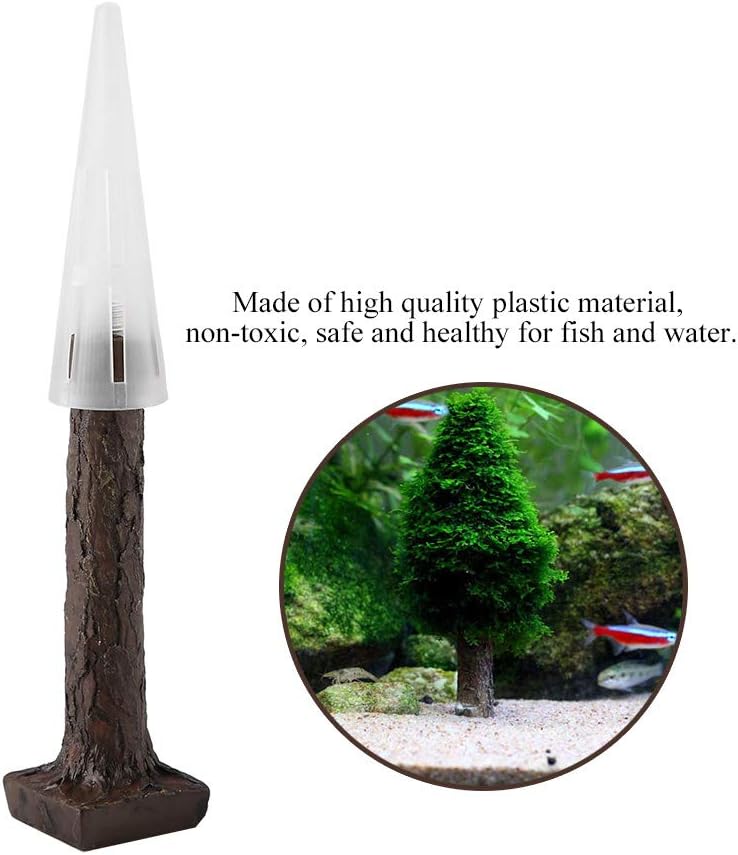Simulation Moss Christmas Tree Plant for Aquarium Fish Decoration, Plastic Grass with Weighted Base, Provides Beautiful Decoration and Hiding for Fish, Safe for and Water, Easy to Use, 5.1