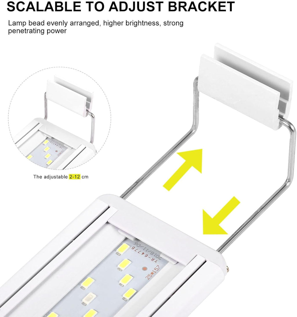 Plastic LED Aquarium Clip Light for Fish Tanks LED Fish Tank Lamp with Even Brightness and Strong Penetration Easy Installation US Plug