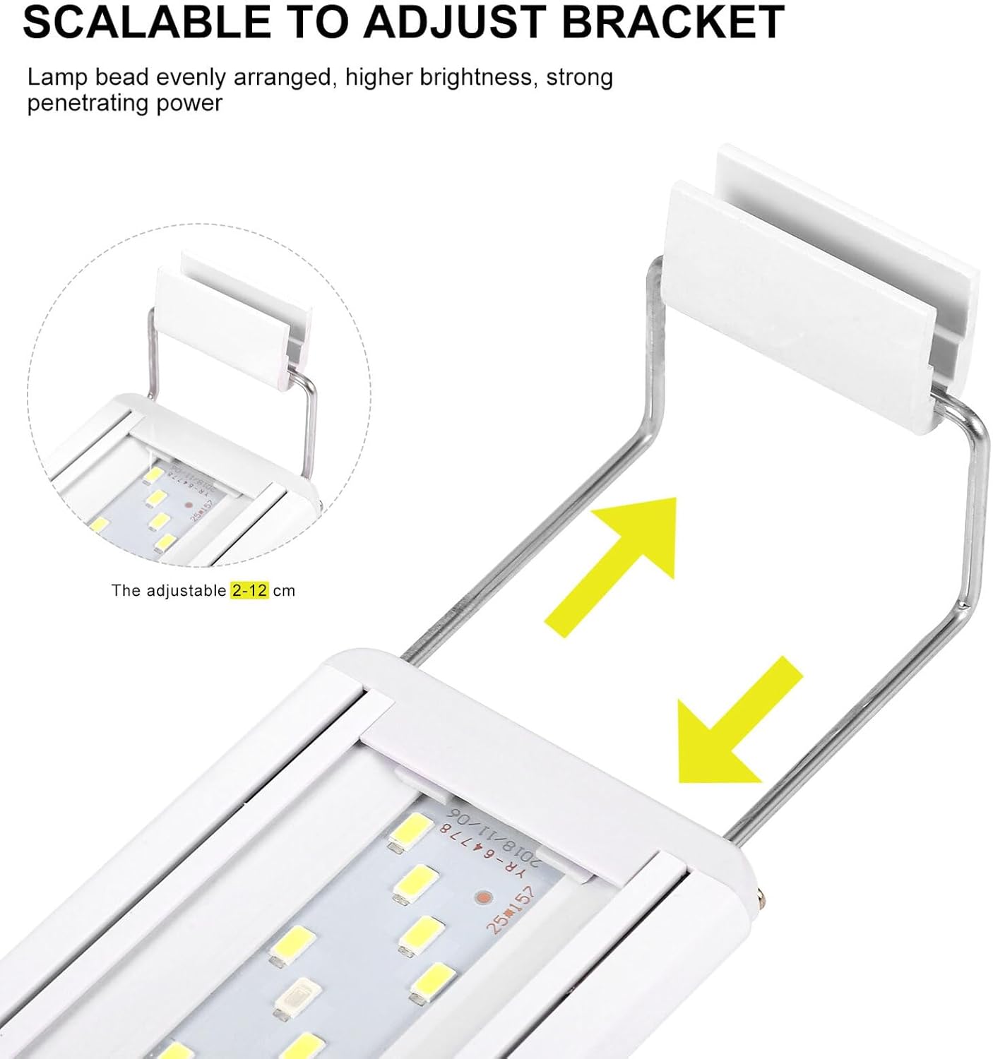 Plastic LED Aquarium Clip Light for Fish Tanks LED Fish Tank Lamp with Even Brightness and Strong Penetration Easy Installation US Plug