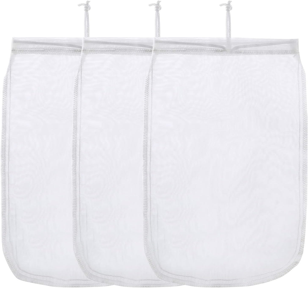 ALEGI Aquarium Filter Media Bag Extra Fine,Reusable 180 Micron Drawstring Mesh Filter Bags for Activated Carbon (12"*8" (3 Pack))