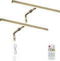 2 Pack LED Picture Lights for Paintings Plug in, 16 Inch 4W Adjustable Art Light Gallery Wall Light for Display Art Work, Antique Brass Finish, CRI90+, 3000K Warm White