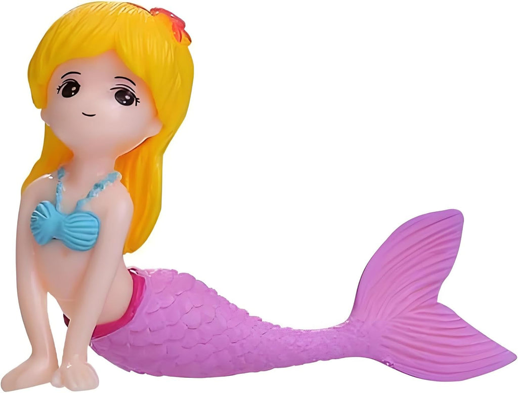 Pink Mermaid Figurine Aquarium Ornament, Mini Micro Landscape AccessoryMini Mermaid for Fairy Garden Accessories, Fish Tank Aquarium Decor, Cake Topper,Ocean Animal Theme Decor