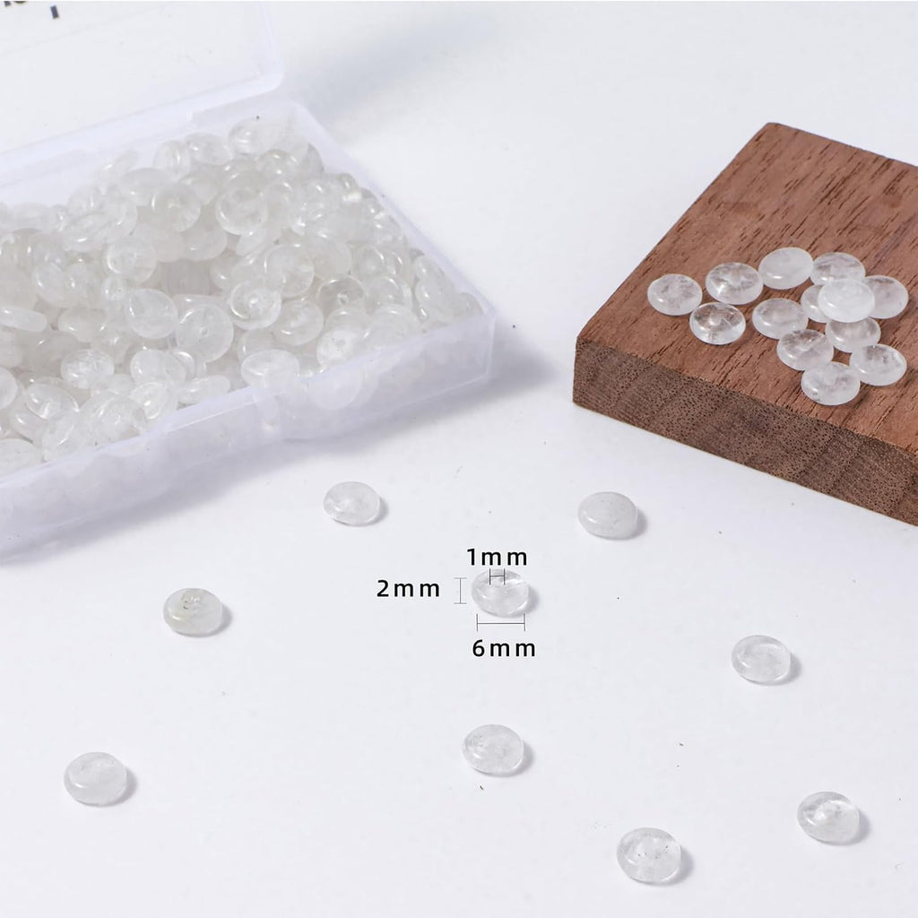 Natural White Crystal Disk Stone Spacer Beads 6x2mm 38cm/str Flat Rondelle Loose Semi Gemstone Caps for Making Bracelets Necklace