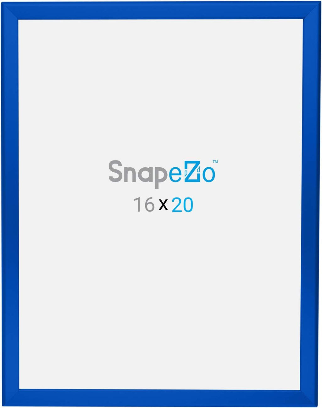 SnapeZo Photo Frame 16x20, Blue, 1.25 Inch Aluminum Profile, Front-Loading Snap Frame, Wall Mounting, Professional Series