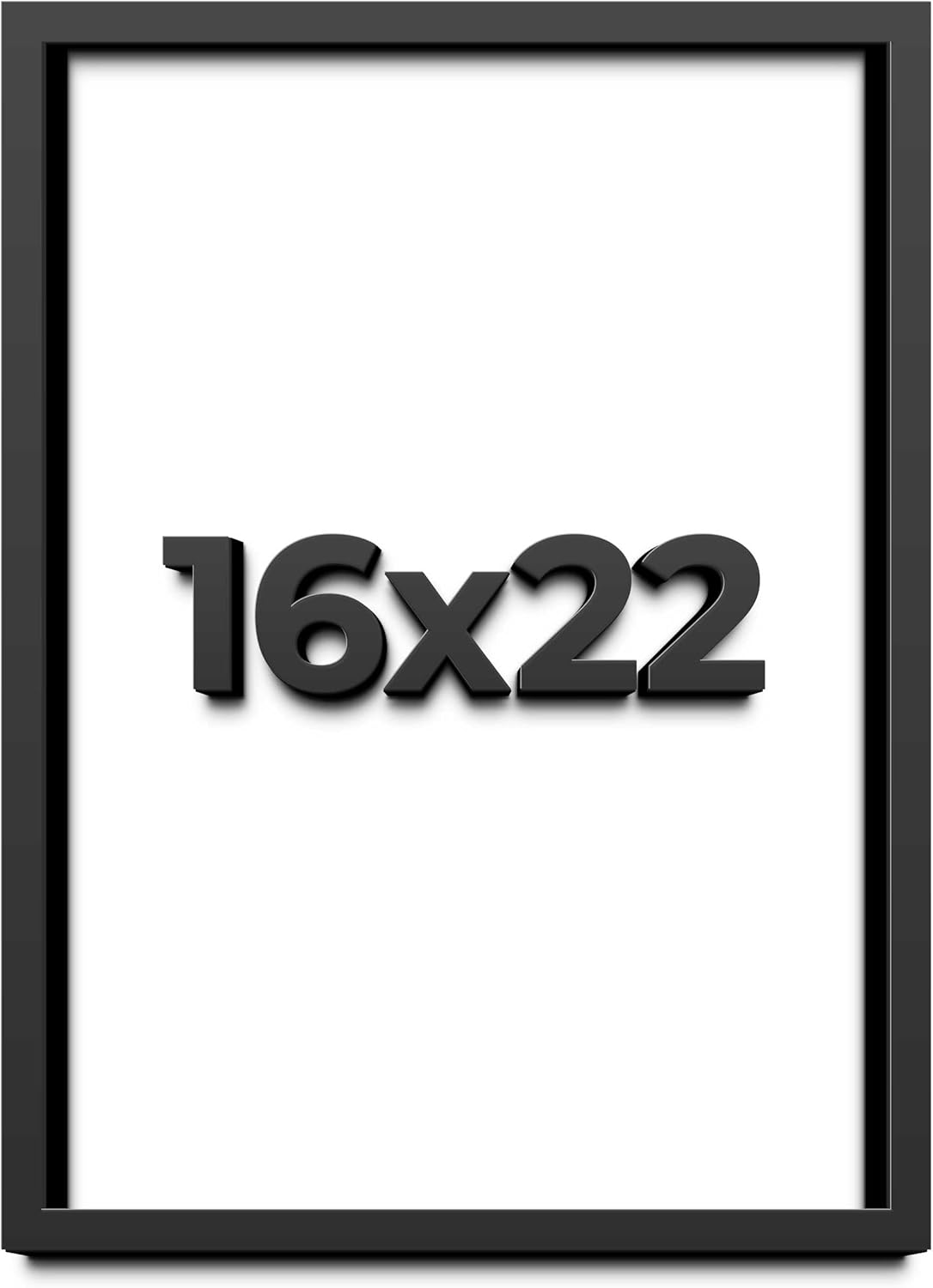 16x22 Shadow Box Frame Black | 1 Inch Deep Solid Wood Shadowbox Display Frame | UV Resistant Acrylic Plexiglass, Acid Free Backing, and Hanging Hardware | Dugan Picture Frame Style
