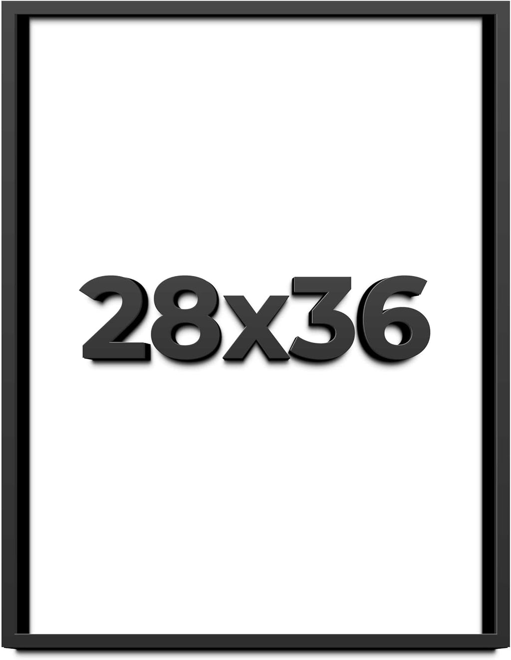 28x36 Shadow Box Frame Black | 1 Inch Deep Solid Wood Shadowbox Display Frame | UV Resistant Acrylic Plexiglass, Acid Free Backing, and Hanging Hardware | Dugan Picture Frame Style