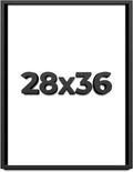 28x36 Shadow Box Frame Black | 1 Inch Deep Solid Wood Shadowbox Display Frame | UV Resistant Acrylic Plexiglass, Acid Free Backing, and Hanging Hardware | Dugan Picture Frame Style