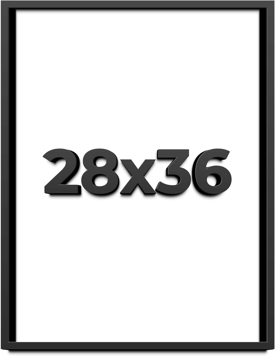 28x36 Shadow Box Frame Black | 1 Inch Deep Solid Wood Shadowbox Display Frame | UV Resistant Acrylic Plexiglass, Acid Free Backing, and Hanging Hardware | Dugan Picture Frame Style