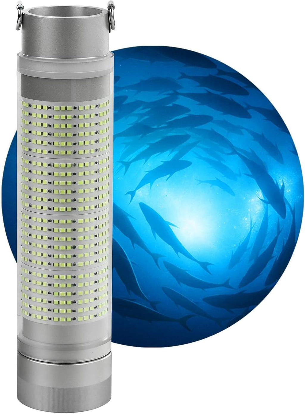 Rechargeable Underwater Fishing Light, Built-in Battery & Cordless, Remote Dimmable, Auto-On in Water, IP68 Waterproof, Multi-Color, Suitable for Boat, Dock, Freshwater, and Saltwater