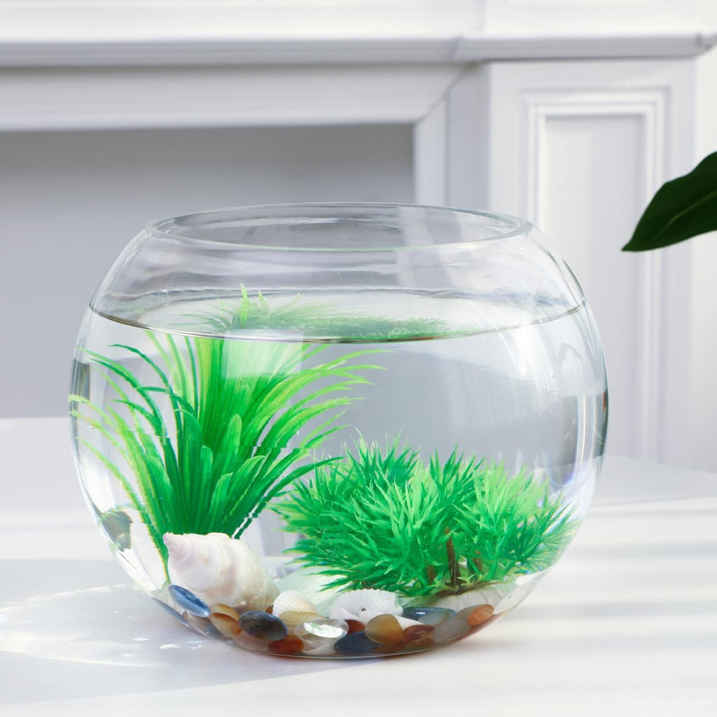 GANAZONO Office Decor Glass Vase Glass Fish Bowl Clear Terrarium Globe Flower Vase Small Goldfish Tank Bubble Planter for Wedding Event Arrangements Home Decor 20cm s