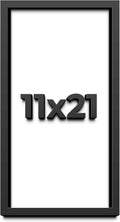 11x21 Shadow Box Frame Black | 1 Inch Deep Solid Wood Shadowbox Display Frame | UV Resistant Acrylic Plexiglass, Acid Free Backing, and Hanging Hardware | Dugan Picture Frame Style