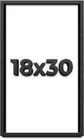 18x30 Shadow Box Frame Black | 1 Inch Deep Solid Wood Shadowbox Display Frame | UV Resistant Acrylic Plexiglass, Acid Free Backing, and Hanging Hardware | Dugan Picture Frame Style