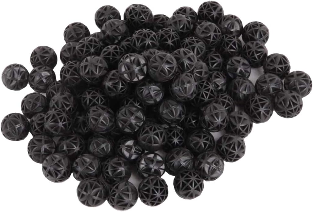 J-star 100pcs 0.62-Inch Aquarium Bio Balls Filter Media, Aquarium Fish Tank Filter Media, Pond Media Filter Balls with Media Bags