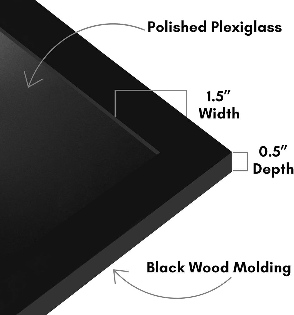 Americanflat 16x22 Picture Frame with Polished Plexiglass - Black Picture Frame - Wide Photo Frames Made of Engineered Wood for Vertical or Horizontal Wall Display - Epic Collection - Black