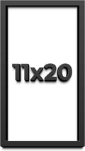 11x20 Shadow Box Frame Black | 1 Inch Deep Solid Wood Shadowbox Display Frame | UV Resistant Acrylic Plexiglass, Acid Free Backing, and Hanging Hardware | Dugan Picture Frame Style