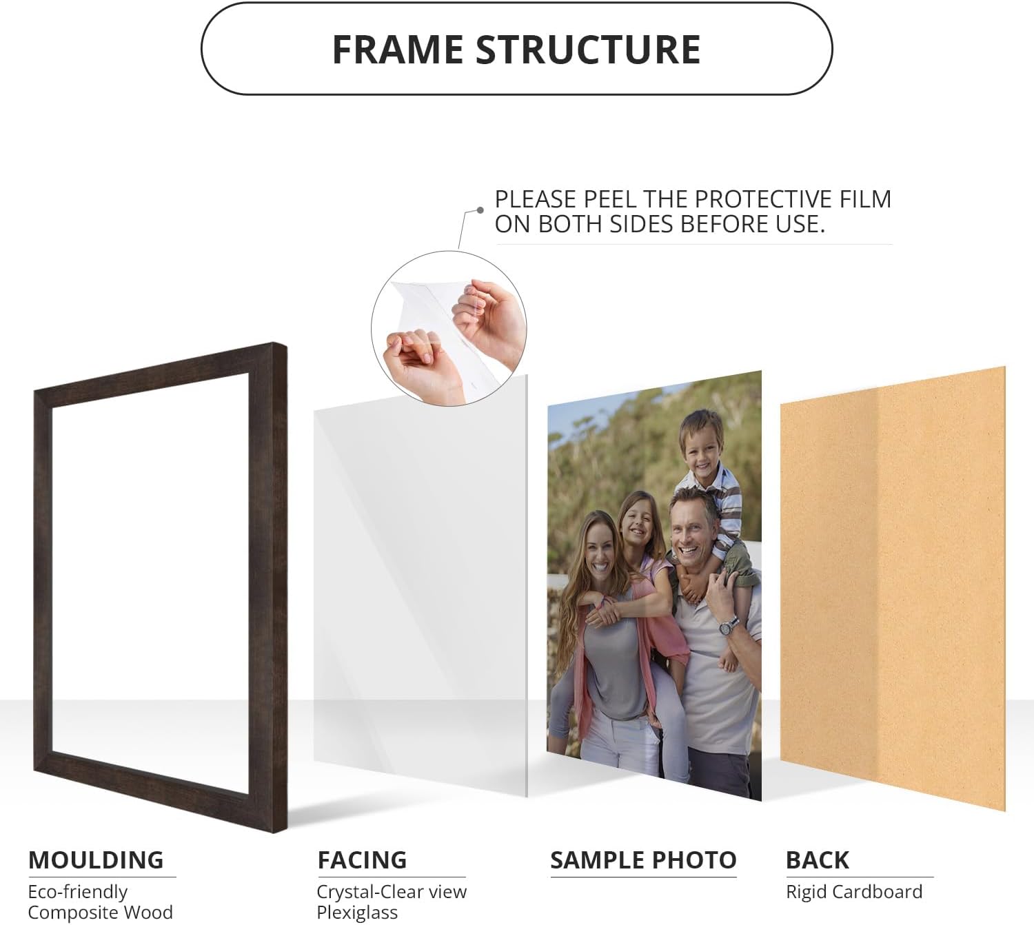 wallsthatspeak 12x15 Espresso Brown Picture Frame for Puzzles Posters Photos or Artwork