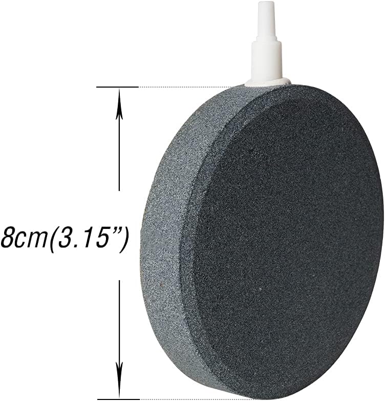 Quickun 3.1 Inch Updated Crazy Air Mineral Ball Stone Cylinder Bubbler Plus Diffuser Aquarium Fish Tank Hydroponics Pump Airstones Diffuser 3/16" 5/16" Hose ID