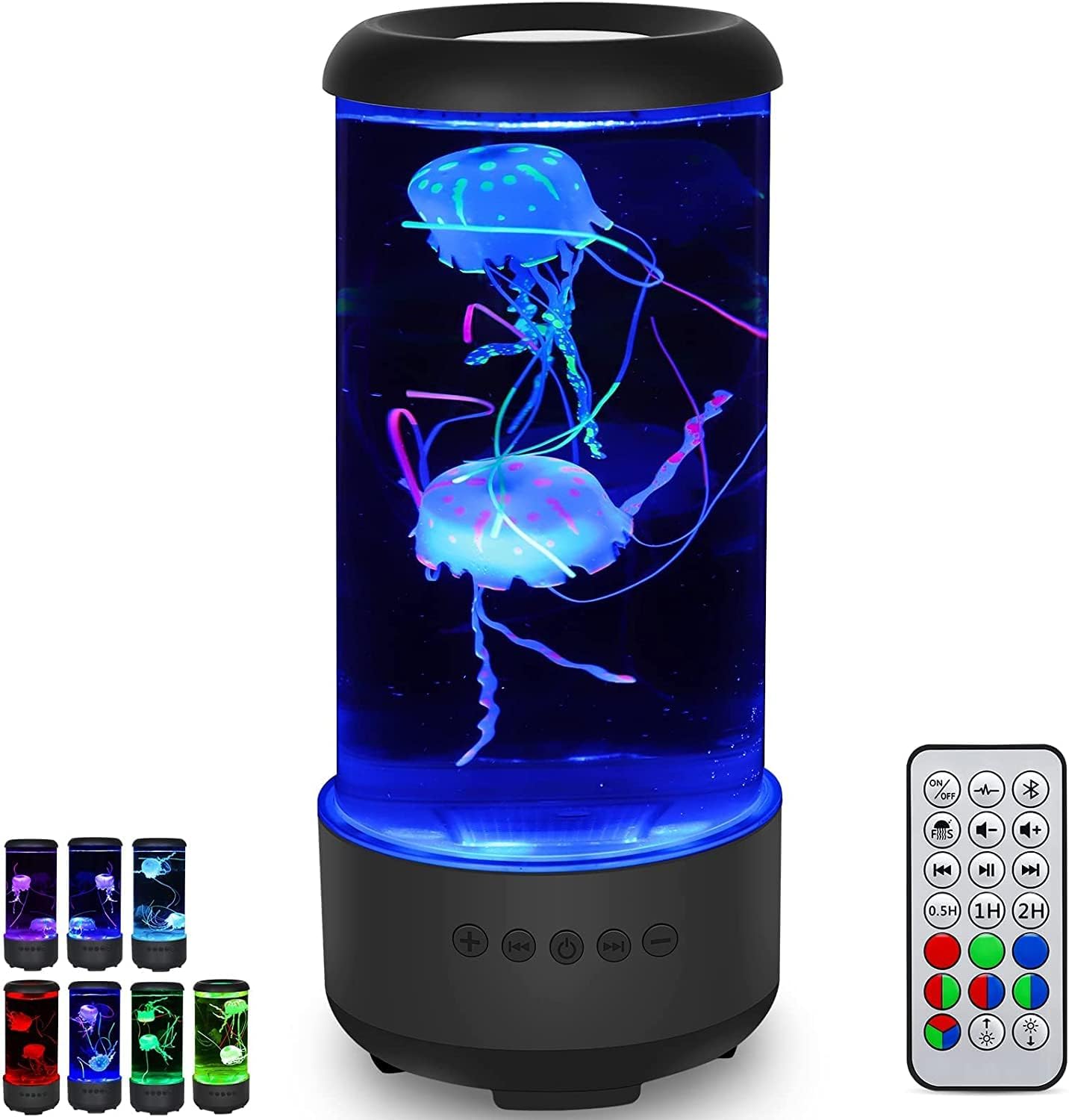 Jellyfish Lamp with Bluetooth White Noise Sound, 7-Color Changing Light with 5 Levels Brightness Jellyfish Aquarium Bubble lamp for Relaxing Decorating Gift Lamps for Adults and Kids