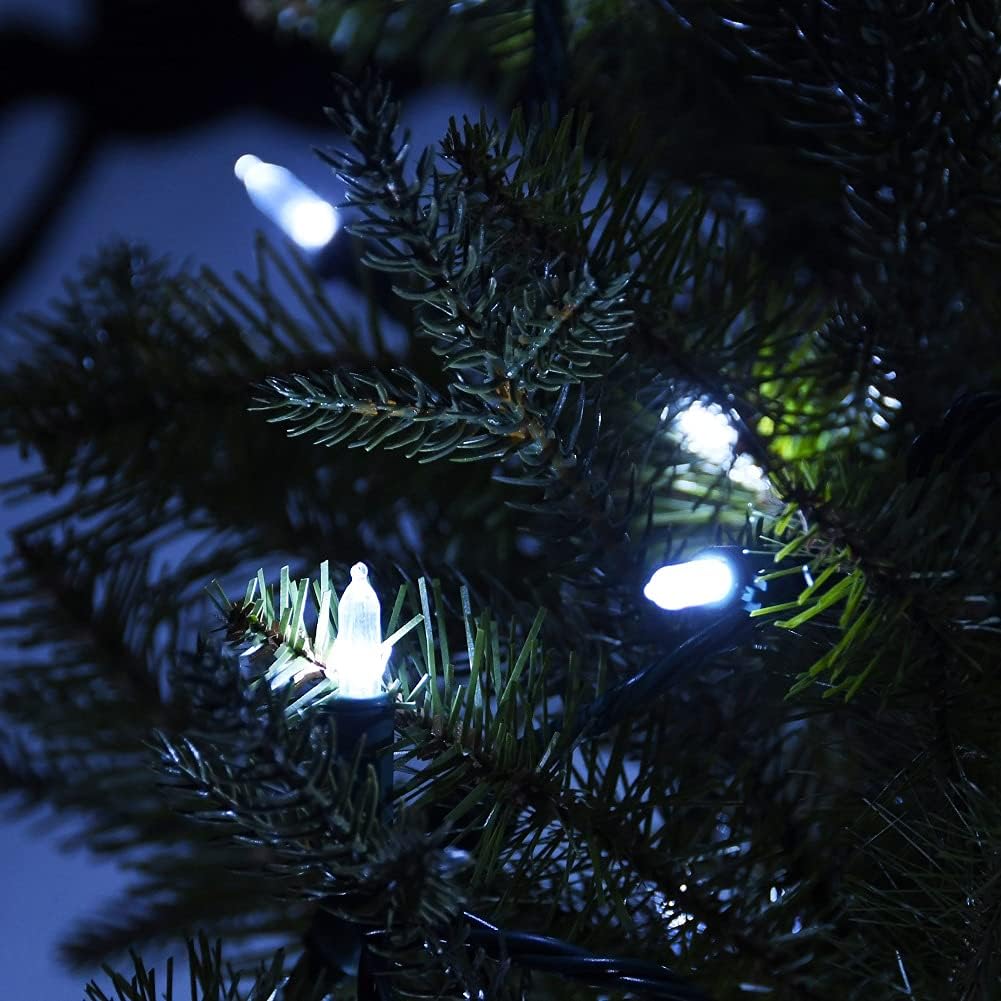 Christmas Lights - Battery Operated String Lights 50 LED String Lights Mini Lights with Auto-Timer and 8 Lighting Modes for Christmas Wreath Party Wedding Garden Home Decoration, White 2Pack
