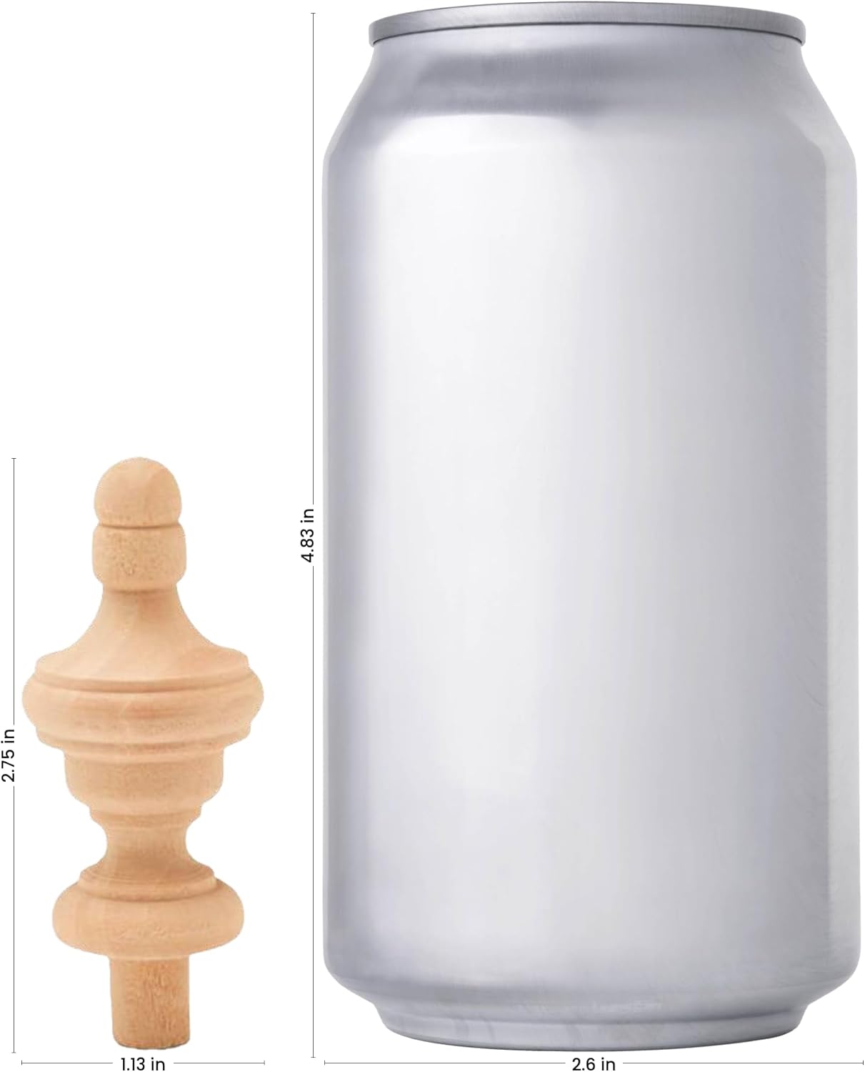 Small Wood Finials, 2-3/4 inch Wooden Finials for Crafting, DIY Décor, and Wooden Finial Crafts, Pack of 10, by Woodpeckers