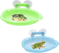 Tree Frog Terrarium Accessories, 2 Pack Plastic Bathtub with Suction Cups, Tank Habitat Accessories for African Dwarf Frog, Toad, Tree Frogs