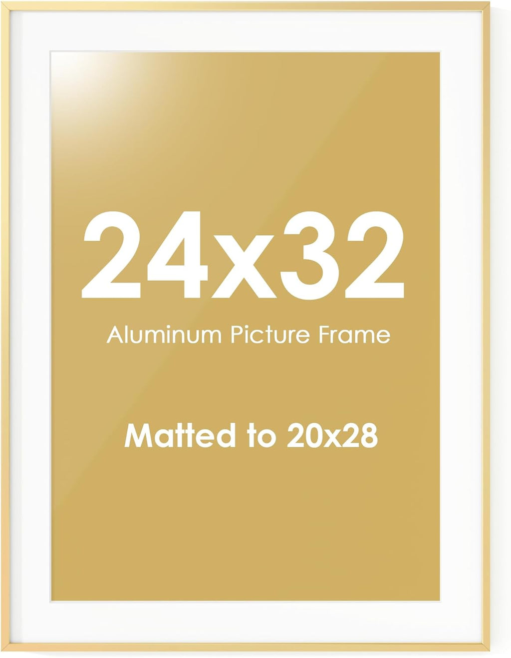 Fun Memories 24x32 Picture Frame, Metal Picture Frame Wall Mounting Horizontally or Vertically - Poster Frame Simple and Elegant Decor for Wall - 1 Pack - Gold