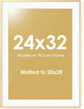 Fun Memories 24x32 Picture Frame, Metal Picture Frame Wall Mounting Horizontally or Vertically - Poster Frame Simple and Elegant Decor for Wall - 1 Pack - Gold