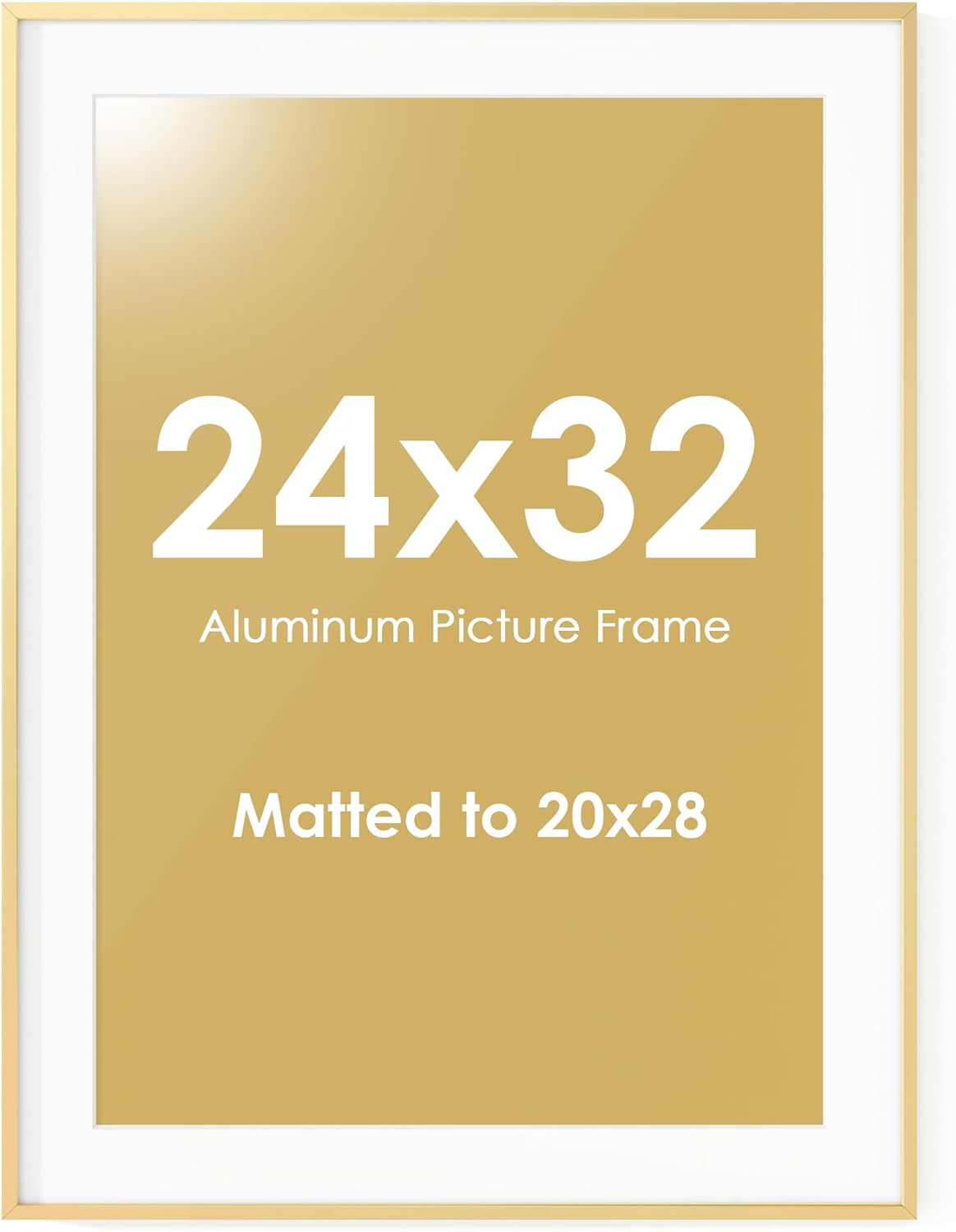 Fun Memories 24x32 Picture Frame, Metal Picture Frame Wall Mounting Horizontally or Vertically - Poster Frame Simple and Elegant Decor for Wall - 1 Pack - Gold