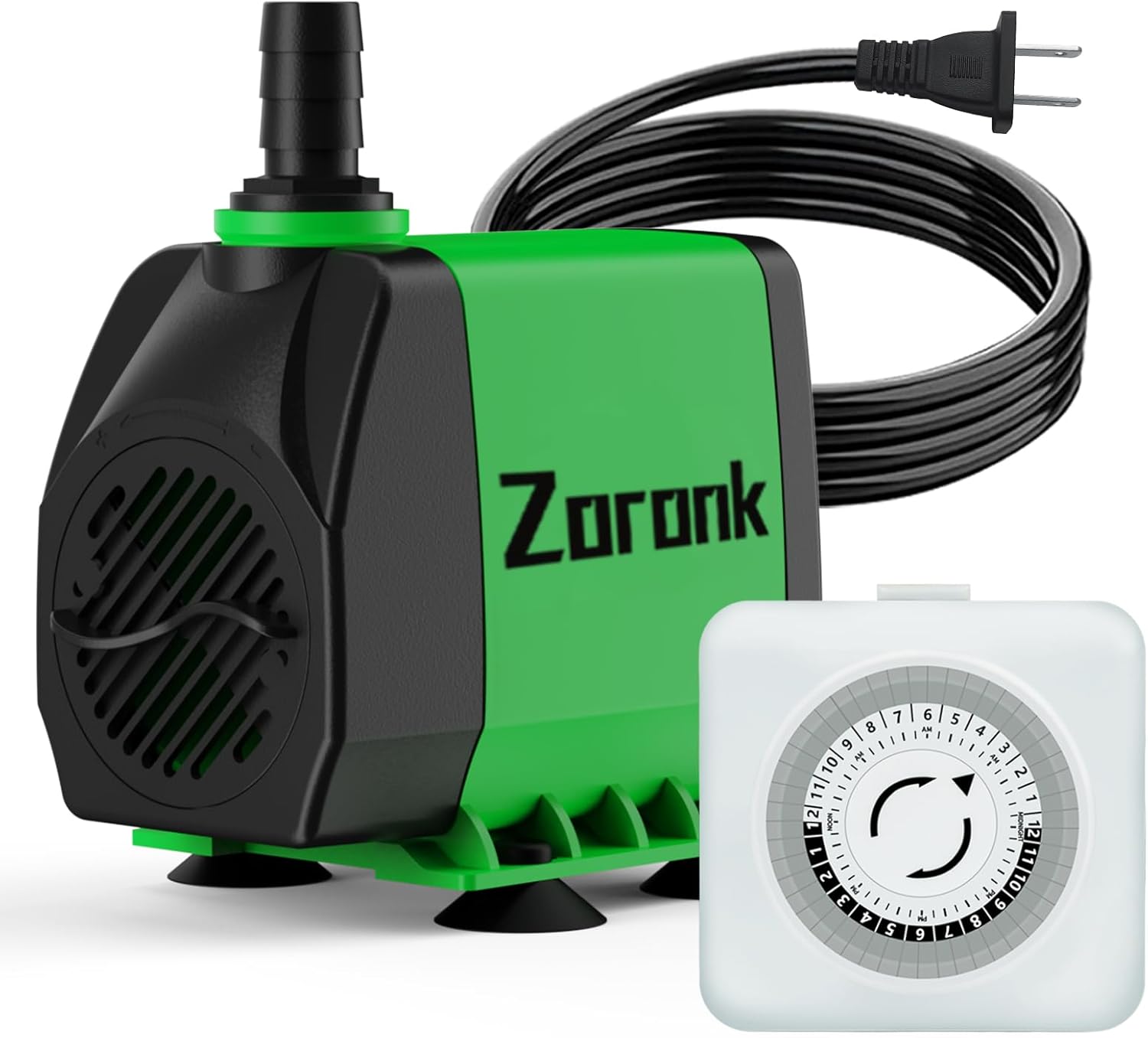 Fountain Water Pump 660GPH with Indoor Mechanical Timer Ultra Quiet 8.2ft High Lift for Fountains, Hydroponics, Ponds, Aquariums & More……