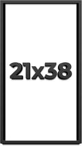 21x38 Shadow Box Frame Black | 1 Inch Deep Solid Wood Shadowbox Display Frame | UV Resistant Acrylic Plexiglass, Acid Free Backing, and Hanging Hardware | Dugan Picture Frame Style