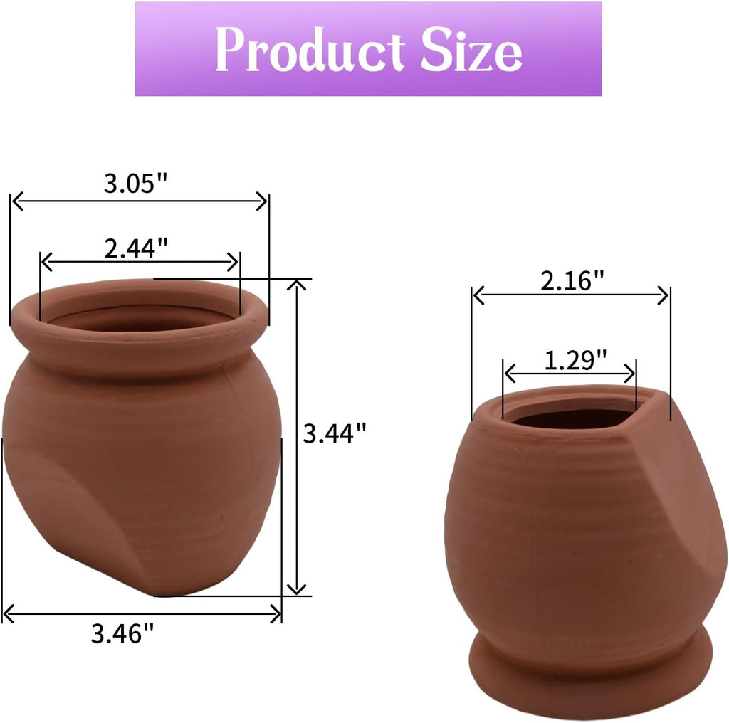 Betta Fish Tank Decor, Ceramic Jar Aquarium Decorations Cute Clay Pot Hideout Cave Ornaments for Small Fish, Shrimp, Cichlid to Play Hide Breed (Small)