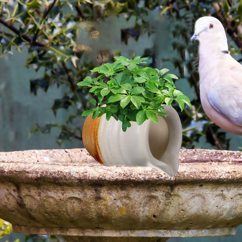 SUPVOX Ceramic Clay Pot Ecological Tank with Oxygenating Flow Indoor Tabletop Water Fountain Jar for Home D Cor and Aquarium Fish Tank Decoration