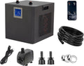 132 Gallon Aquarium Chiller,LED Display Fish Tank Chiller, 1/2 HP Active Aqua Chiller for Axolotl, Water Chiller with Pump, Nozzles and Hoops Ideal for Coral Reef Shrimp