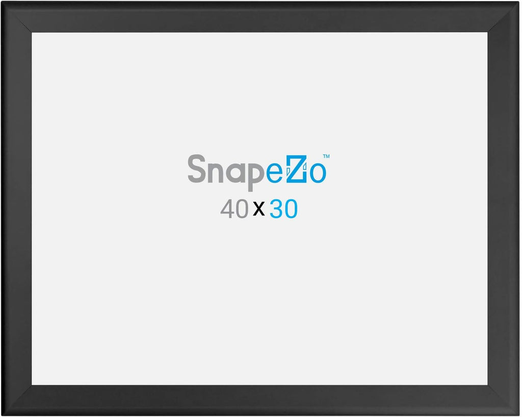 SnapeZo Poster Frame 30x40 Inches, WIDE Black 1.7 Inch Aluminum, Front-Loading Snap Frame, Wall Mounting, Wide Series