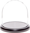 Plymor 5.5" x 5.5" Glass Display Dome Cloche (Black MDF Wood Base)