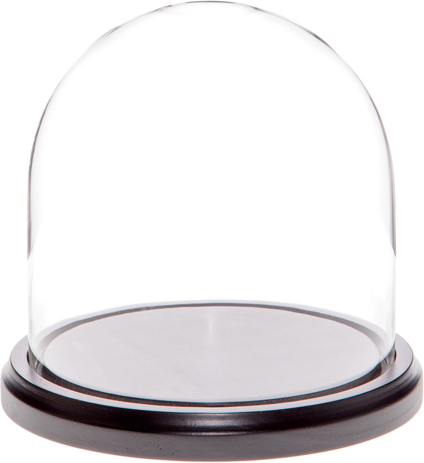 Plymor 5.5" x 5.5" Glass Display Dome Cloche (Black MDF Wood Base)