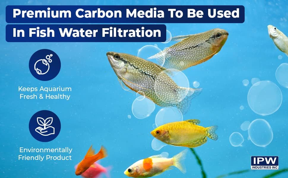 IPW Industries Inc. - Activated Charcoal Coconut Shell Water Filter, Carbon Media for Aquarium, Drinking Water & Air Filtration, 15 Lbs Bulk Granular