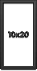 10x20 Shadow Box Frame Black | 1 Inch Deep Solid Wood Shadowbox Display Frame | UV Resistant Acrylic Plexiglass, Acid Free Backing, and Hanging Hardware | Dugan Picture Frame Style