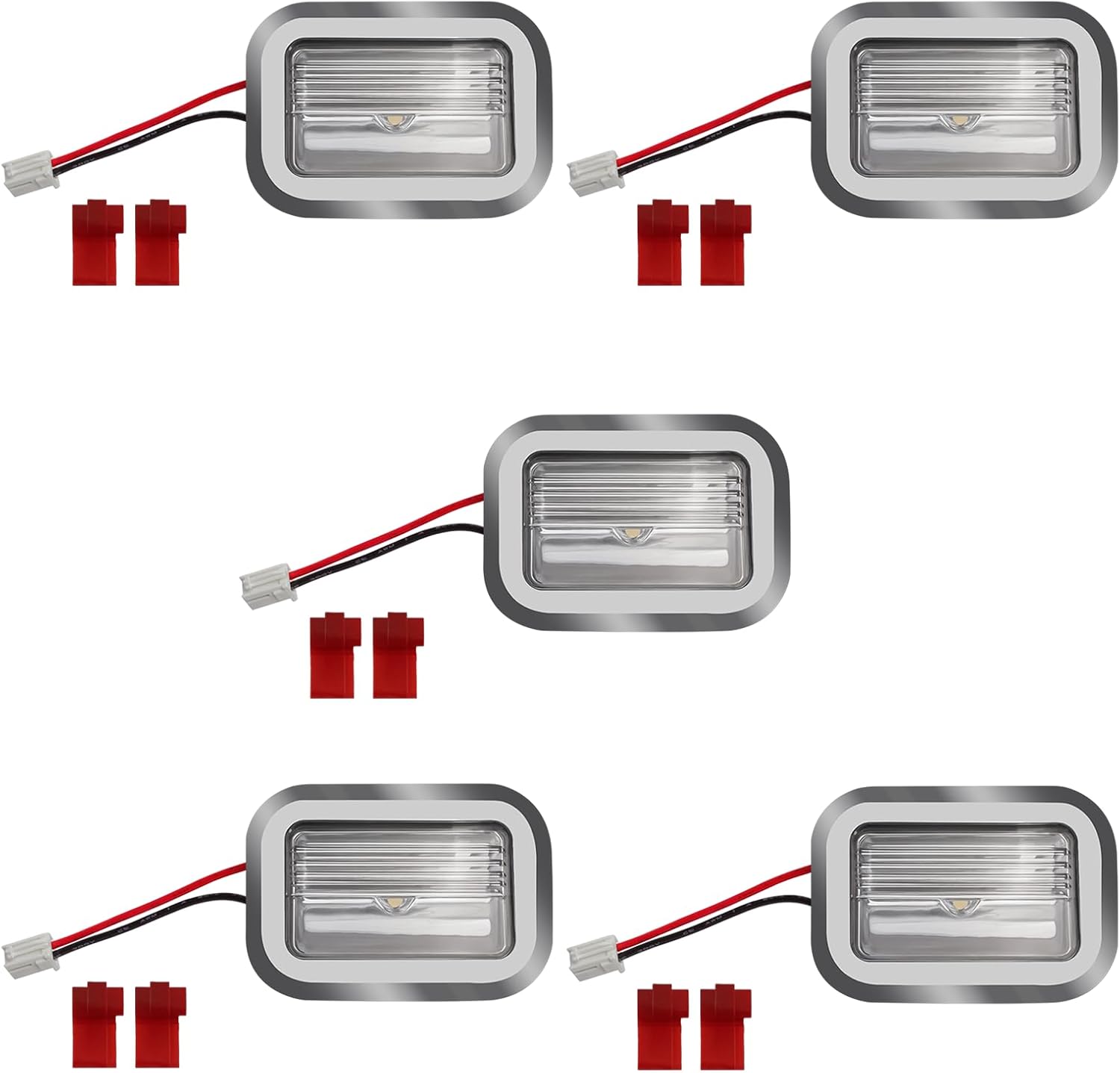 2025 Upgrade W11462342 Refrigerator LED Light Module*5 Replacement W10607479 W10908166 W10843339 PS16218086 AP6989197 4959065 Compatible with Whirlpool Kitchenaid Kenmore Refrigerator 2-Year Qa